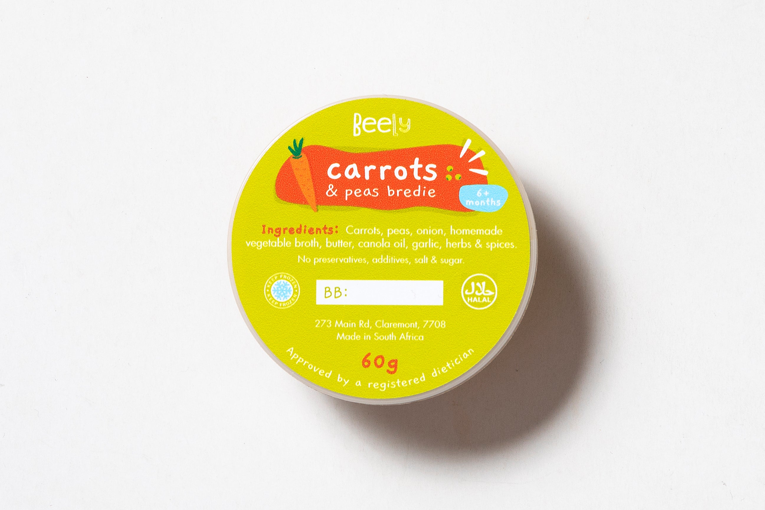 Carrots & peas bredie 60g 6 months+ Beely Baby
